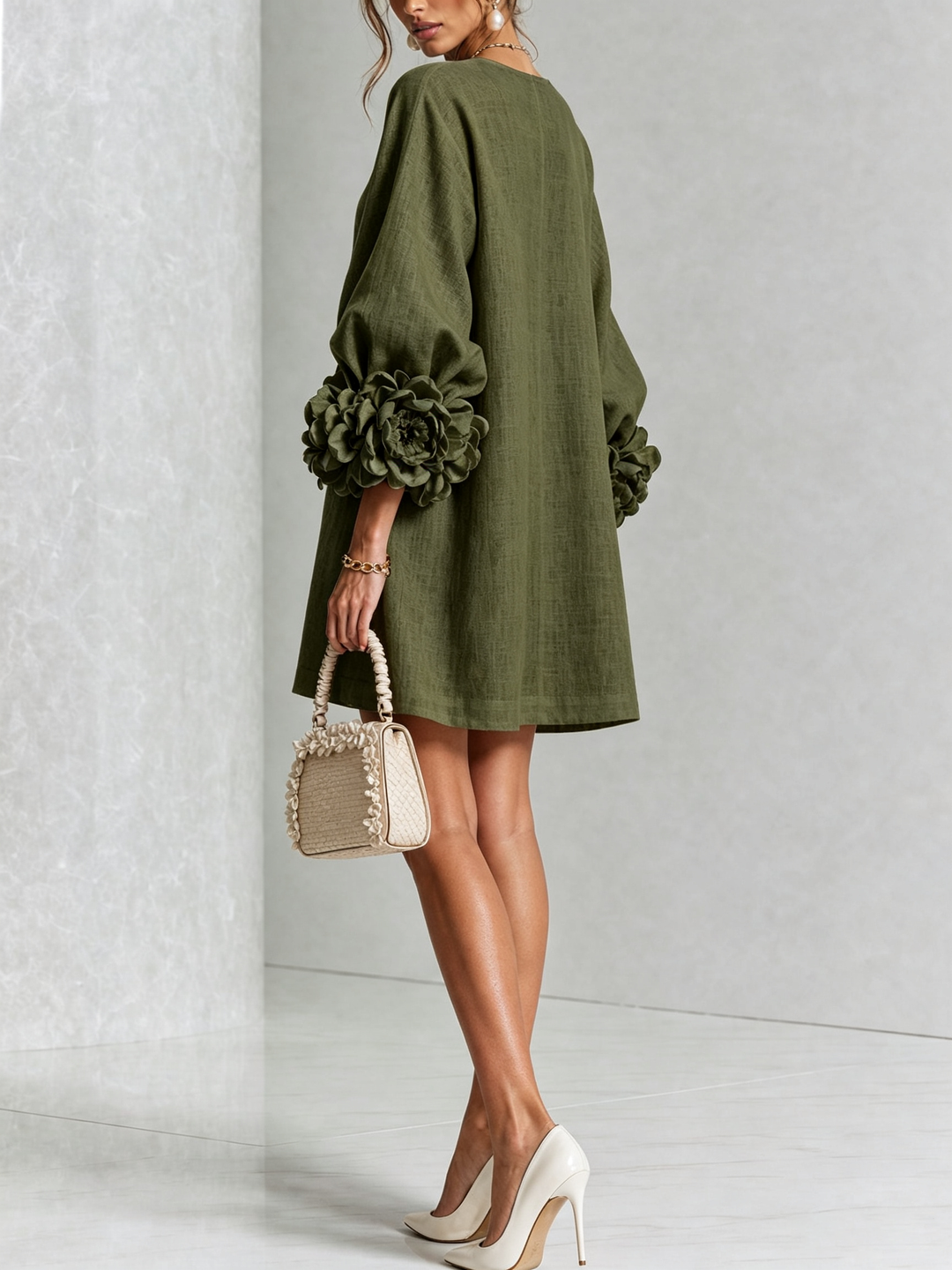 Elovienne - Textured Linen Mini Dress