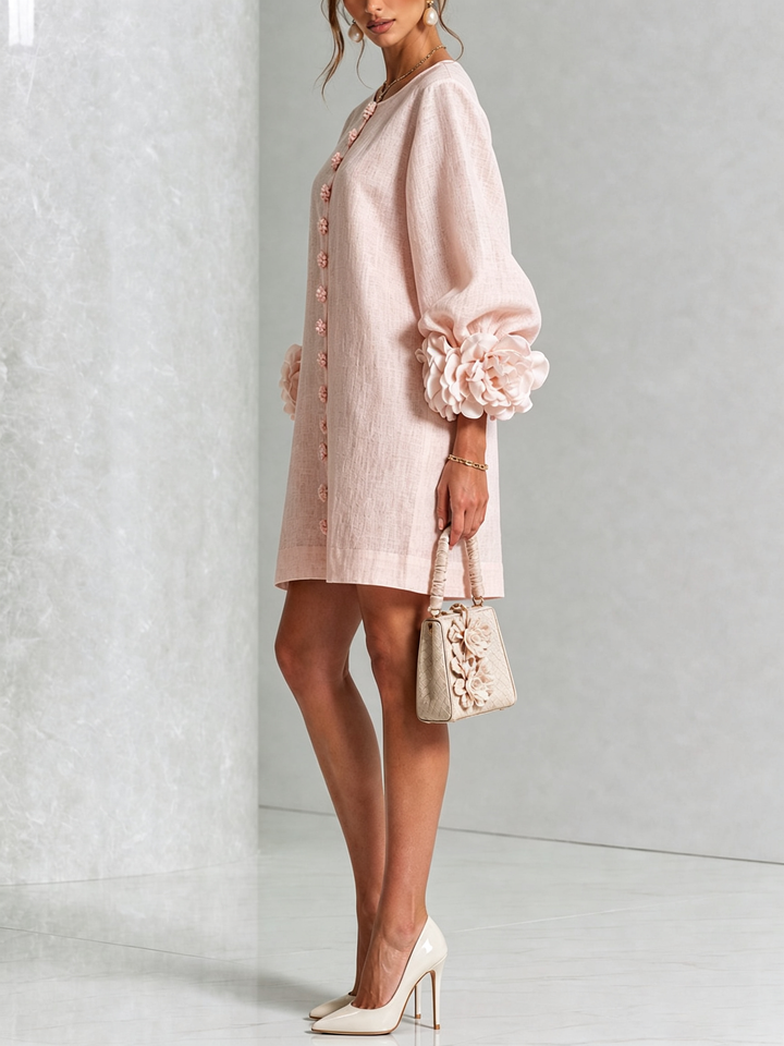 Elovienne - Textured Linen Mini Dress