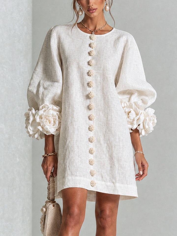 Elovienne - Textured Linen Mini Dress