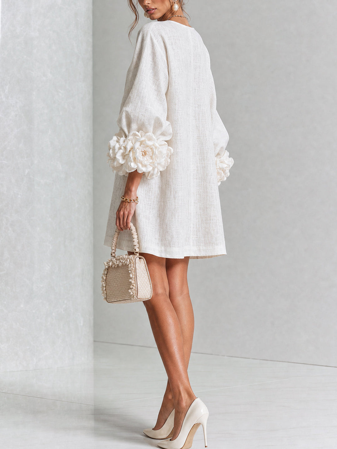 Elovienne - Textured Linen Mini Dress