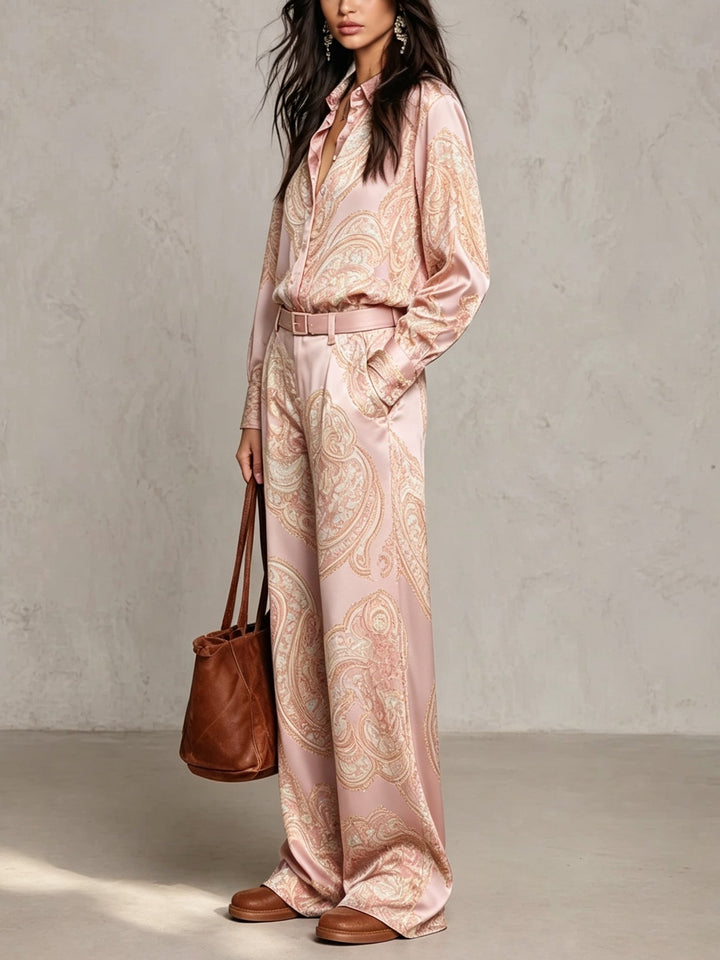 Jessamira - Silky Paisley Two-Piece Set