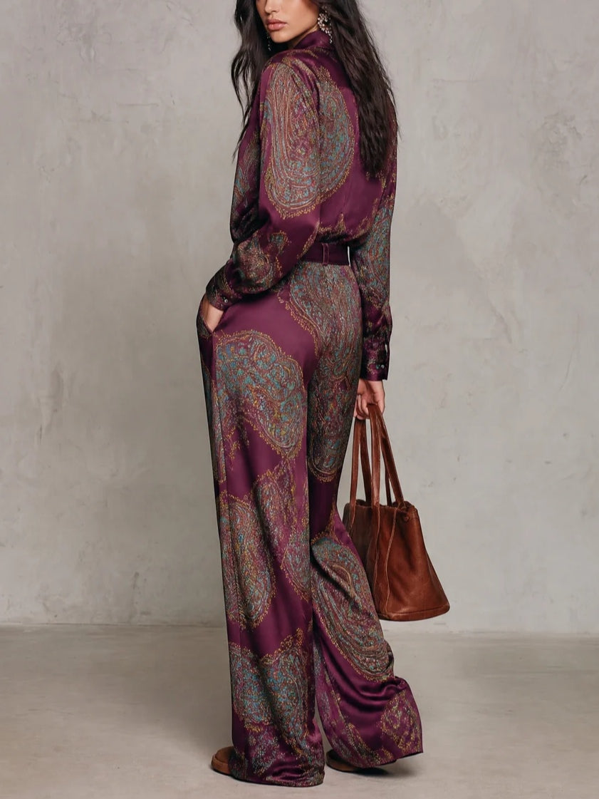 Jessamira - Silky Paisley Two-Piece Set