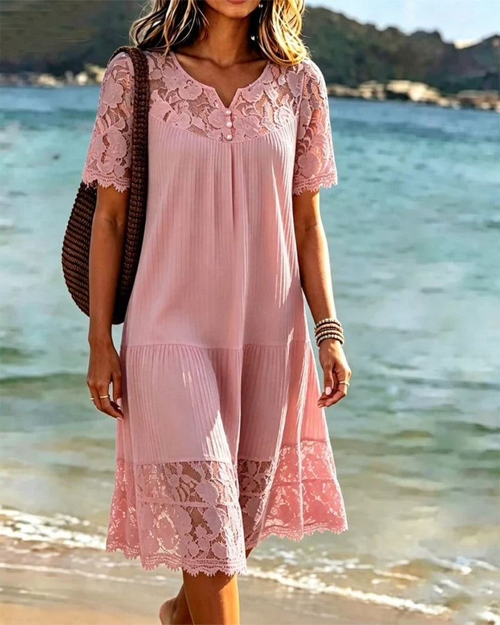 Hannelisse - Lightweight Lace-Trimmed Summer Dress