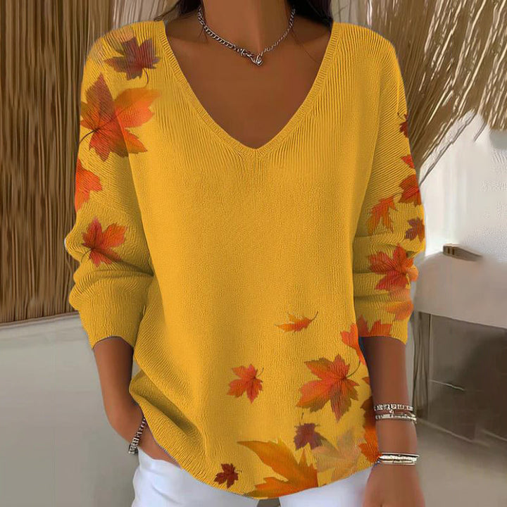 Carivella - Maple Leaf Relaxed Knit Sweater