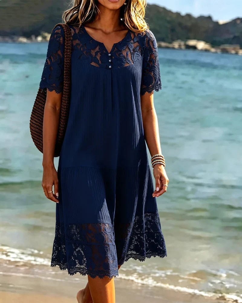 Hannelisse - Lightweight Lace-Trimmed Summer Dress