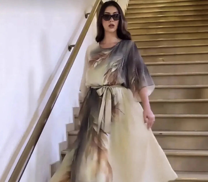 Halinor - Elegant Chiffon Maxi Dress