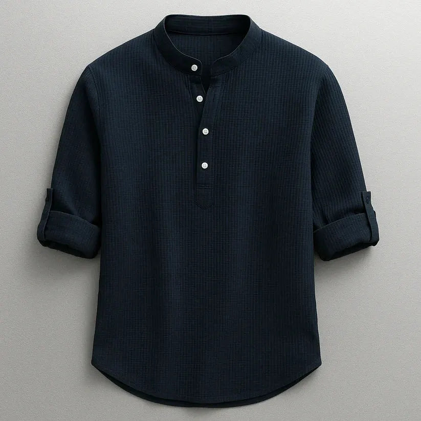 Jarvis - Textured Henley Shirt