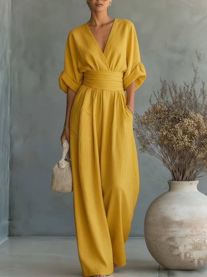 Solavie - Fluid Wide-Leg Jumpsuit