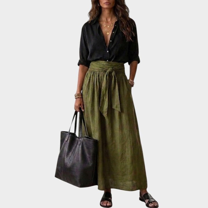 Salome - Relaxed-Fit Blouse & Midi Skirt Set