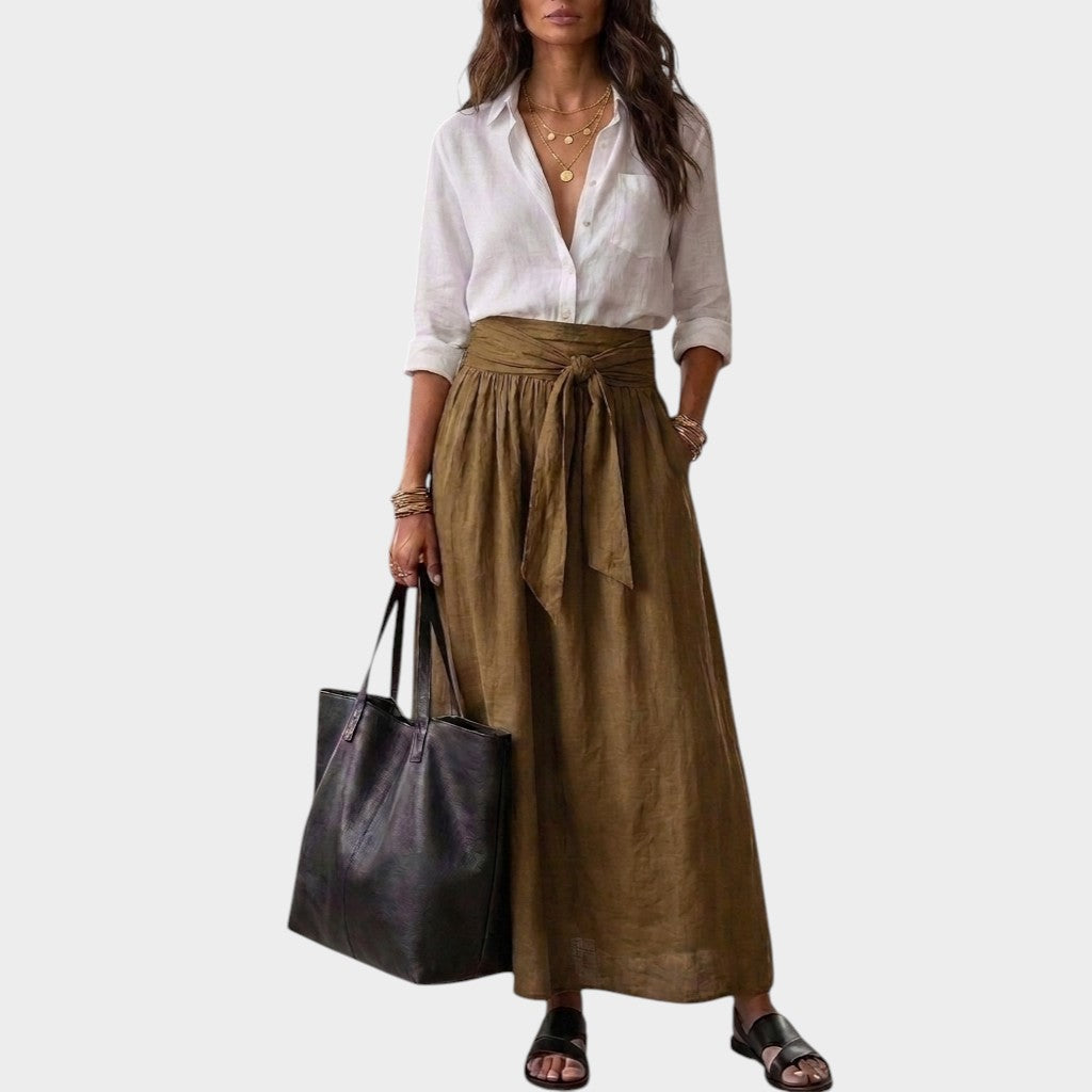 Salome - Relaxed-Fit Blouse & Midi Skirt Set