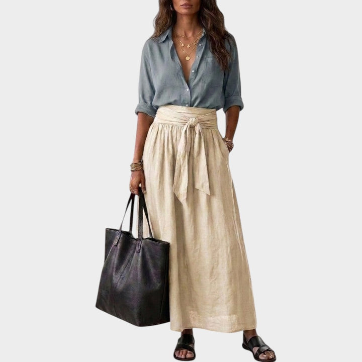 Salome - Relaxed-Fit Blouse & Midi Skirt Set