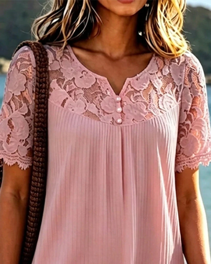 Hannelisse - Lightweight Lace-Trimmed Summer Dress