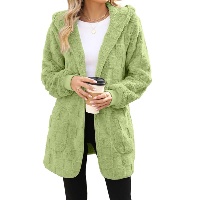 Zinnabelle - Plush Textured Hooded Cardigan