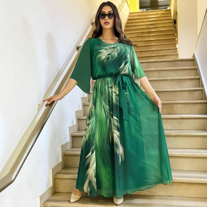 Halinor - Elegant Chiffon Maxi Dress