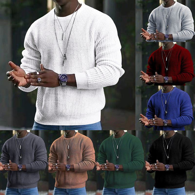 Beorn - Textured Crew Neck Knit Sweater