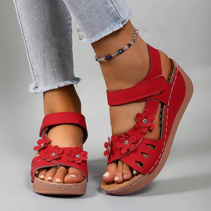 Fiorelia - Floral Comfort Wedge Sandals