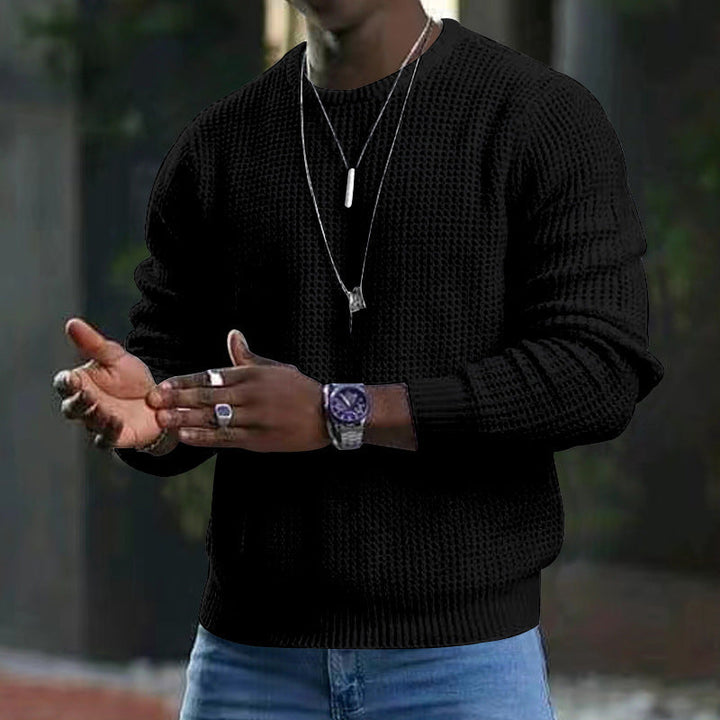 Beorn - Textured Crew Neck Knit Sweater