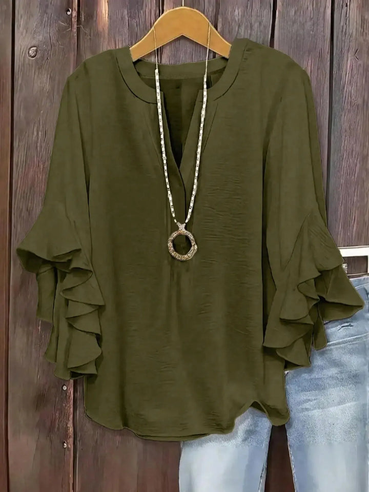 Norabelle - Elegant Frill Sleeve Blouse