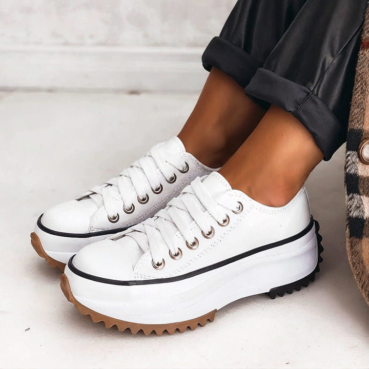 Viveca - Cushioned Platform Lace Up Sneakers