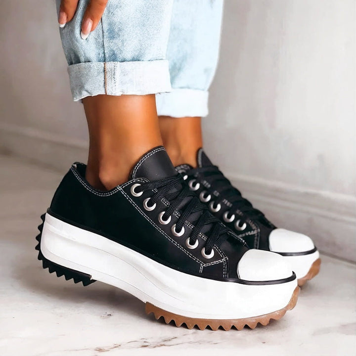 Viveca - Cushioned Platform Lace Up Sneakers