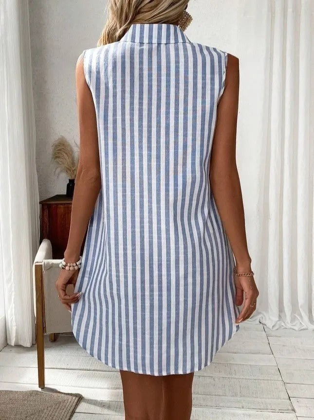 Anora - Soft-Touch Striped Shirt Dress