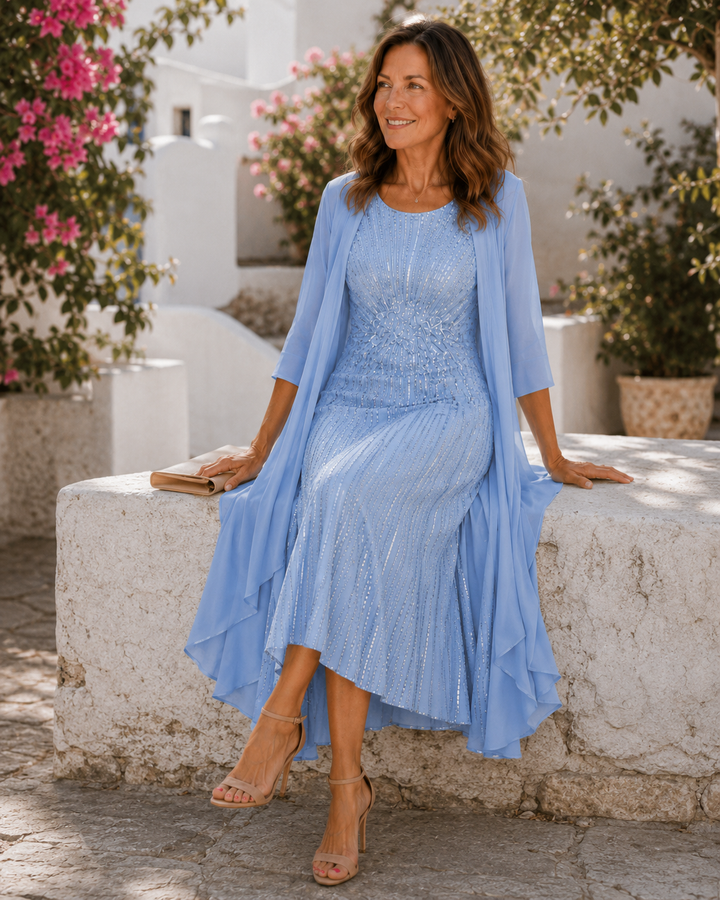 Ardelisse - Elegant Maxi Dress & Coat Set