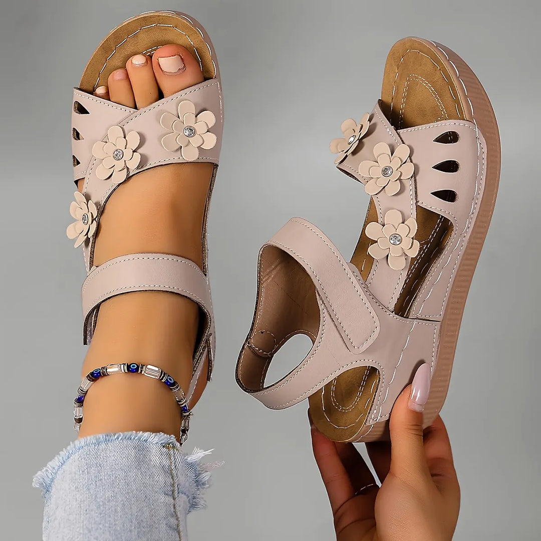 Fiorelia - Floral Comfort Wedge Sandals