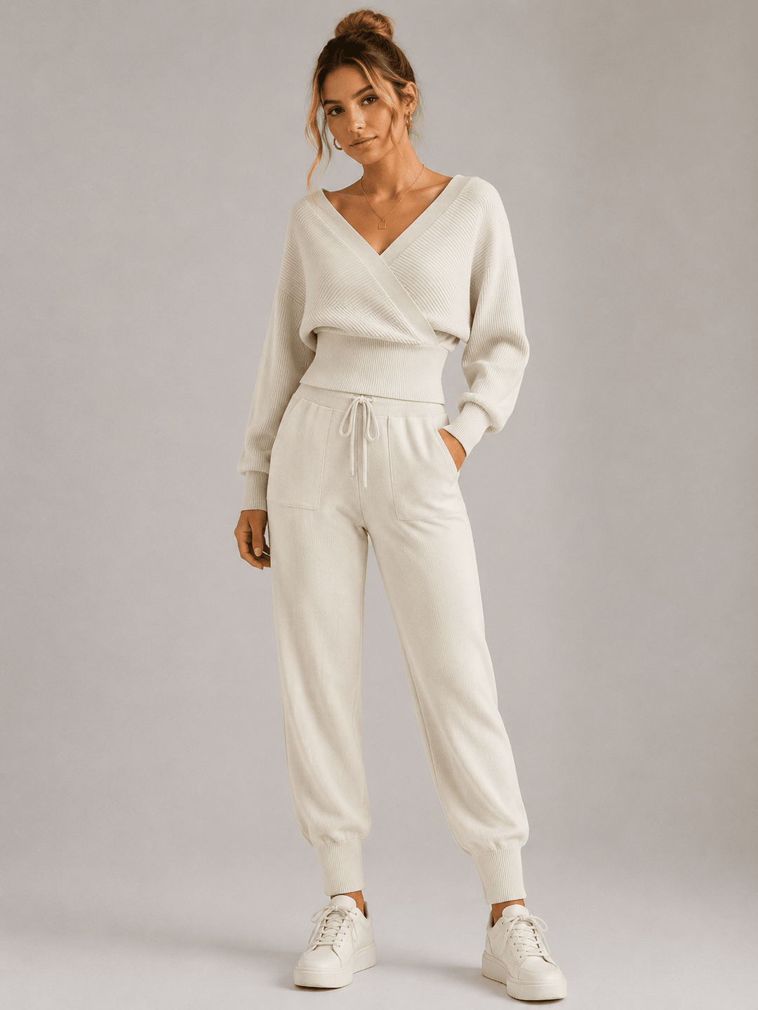 Adelyra - Ribbed Two-Piece Lounge Set