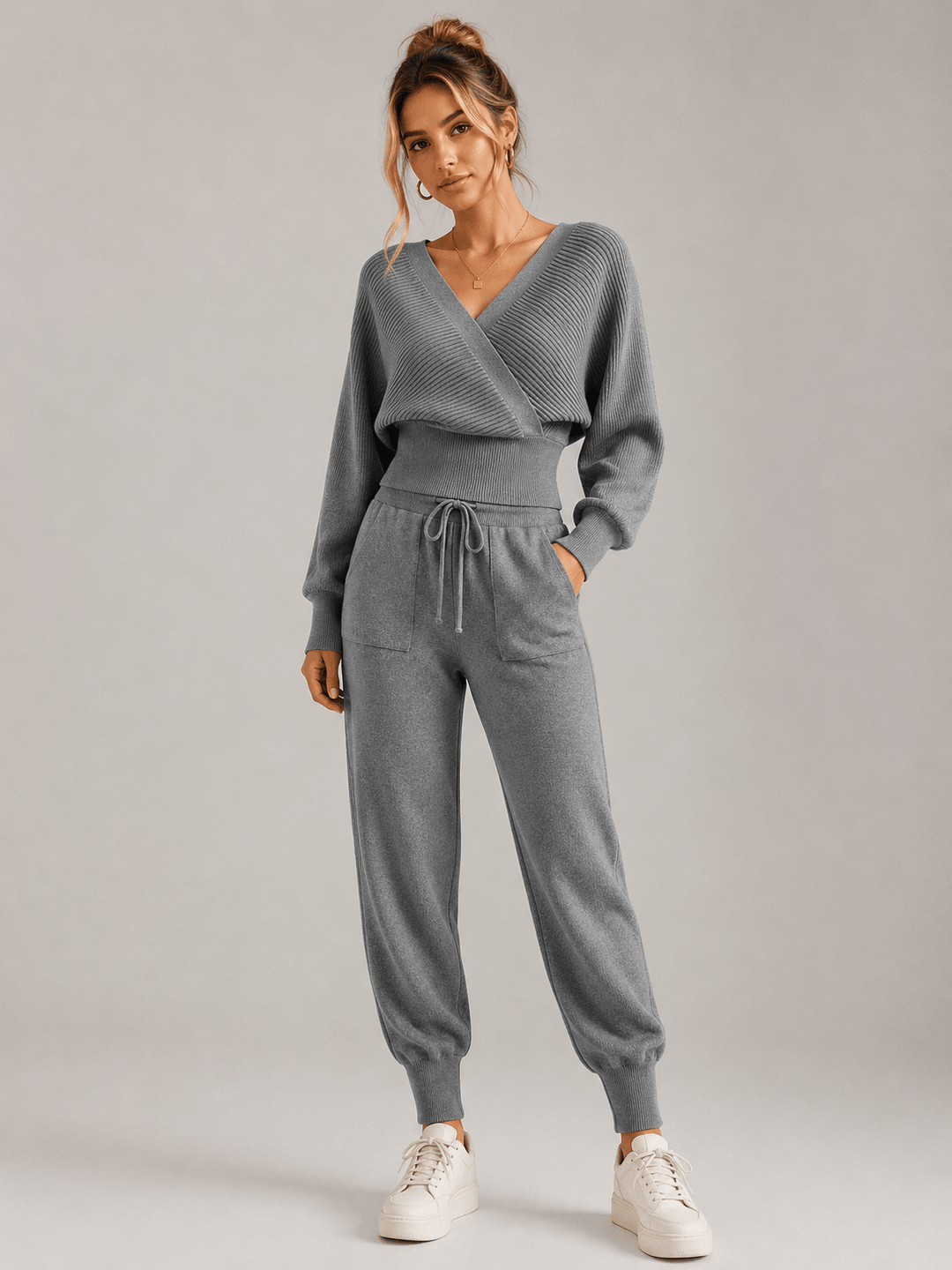 Adelyra - Ribbed Two-Piece Lounge Set