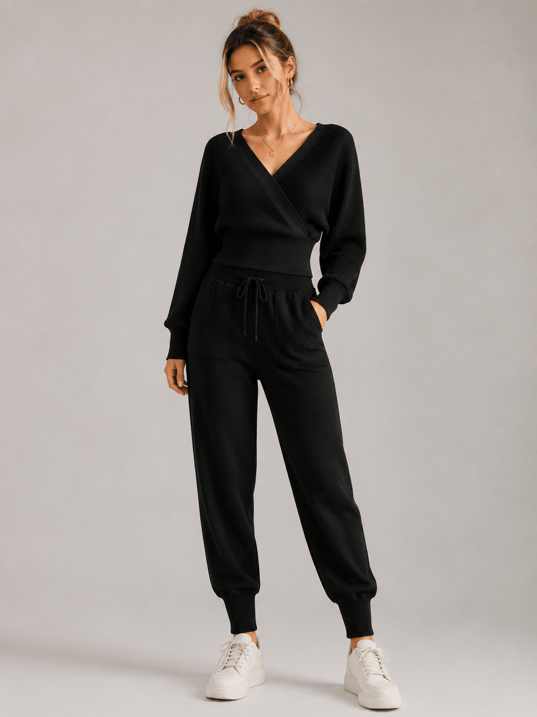 Adelyra - Ribbed Two-Piece Lounge Set