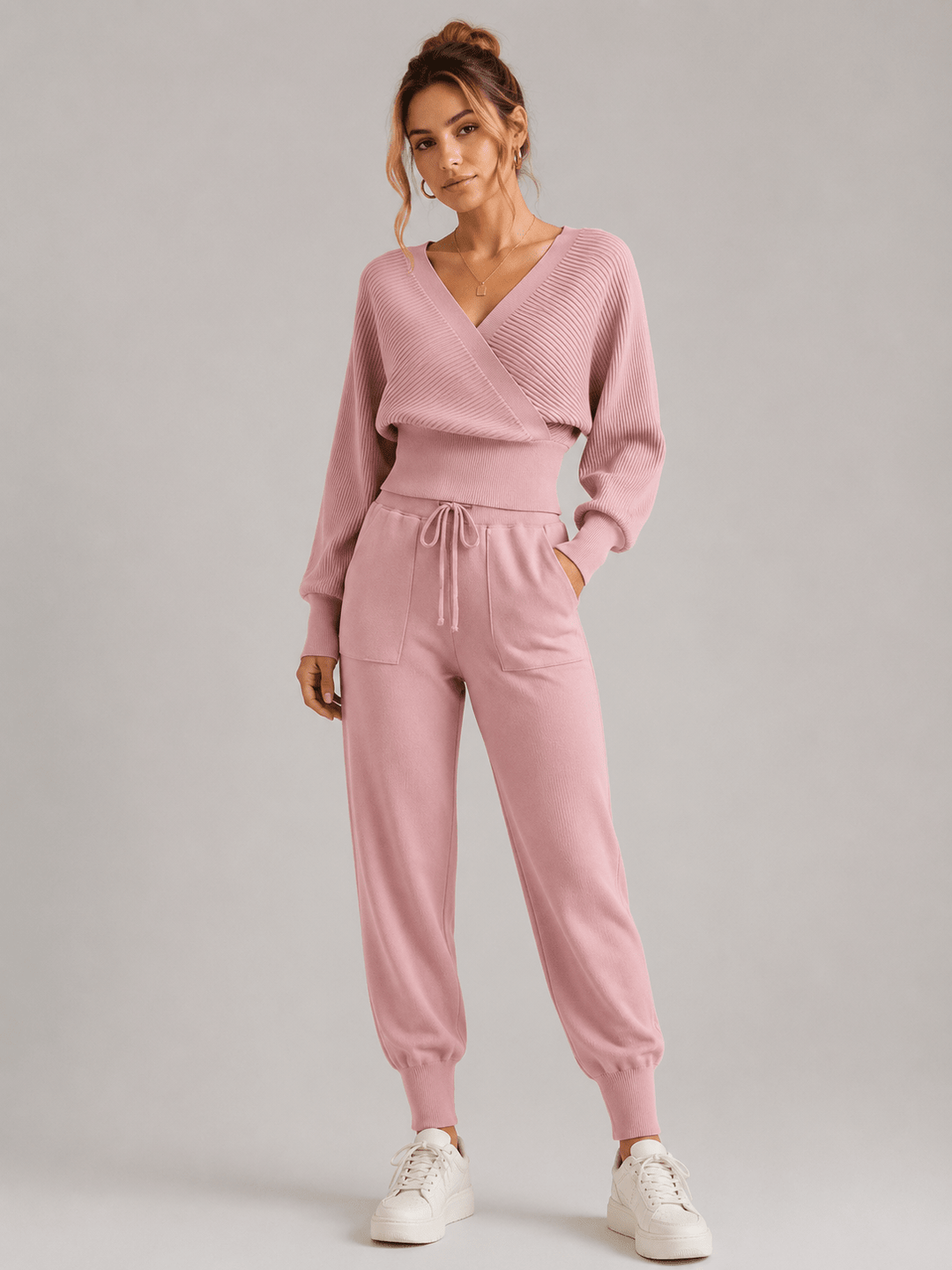 Adelyra - Ribbed Two-Piece Lounge Set