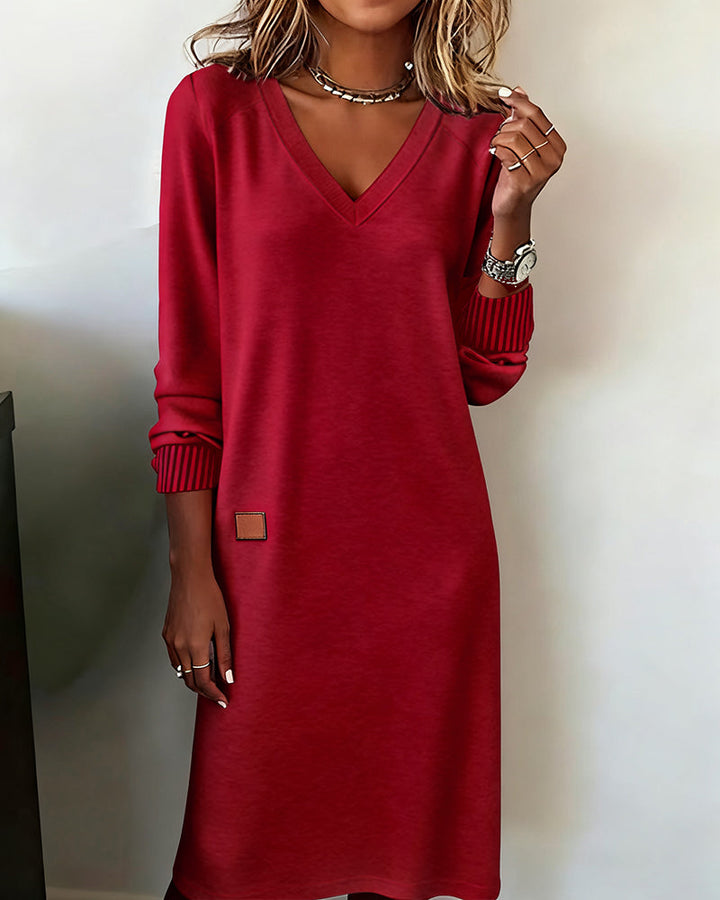 Galenique - Relaxed V Neck Sweater Dress