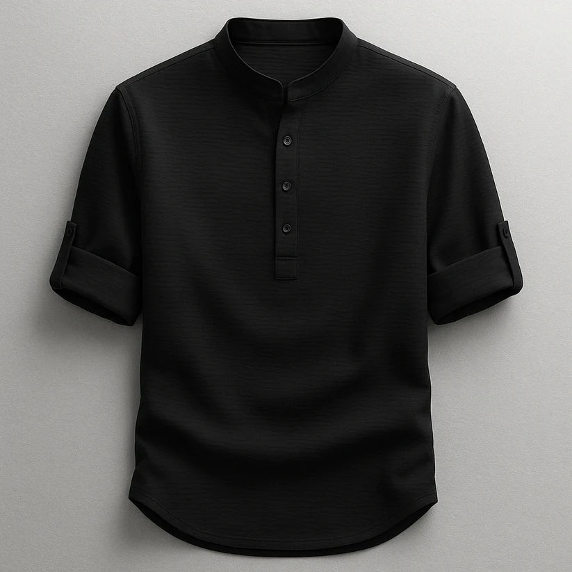 Jarvis - Textured Henley Shirt