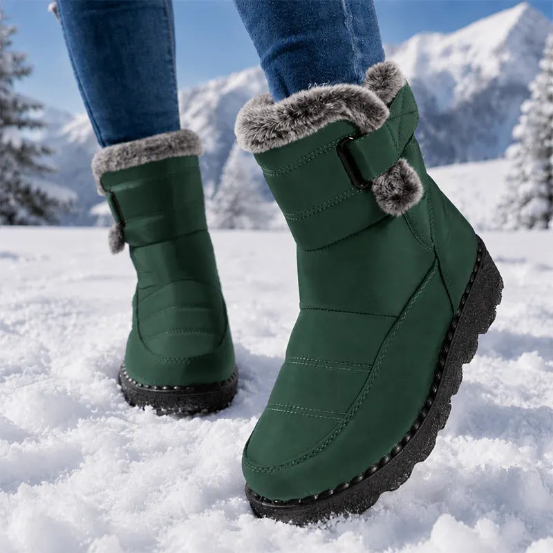 Adina - Plush Trim Winter Ankle Boots