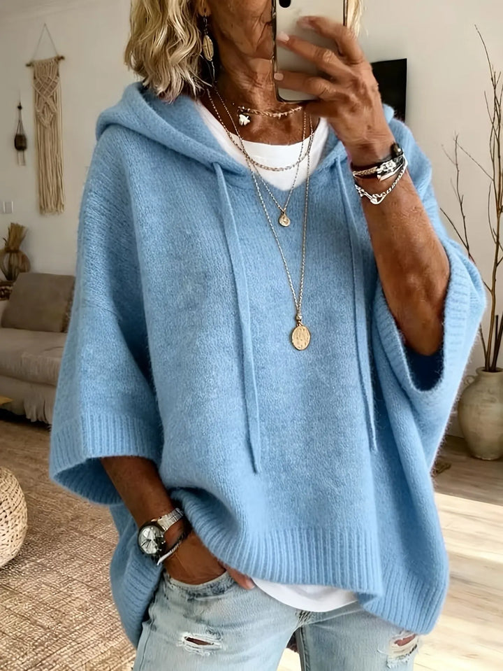 Celandria - Soft-Touch Oversized Short-Sleeve Hoodie