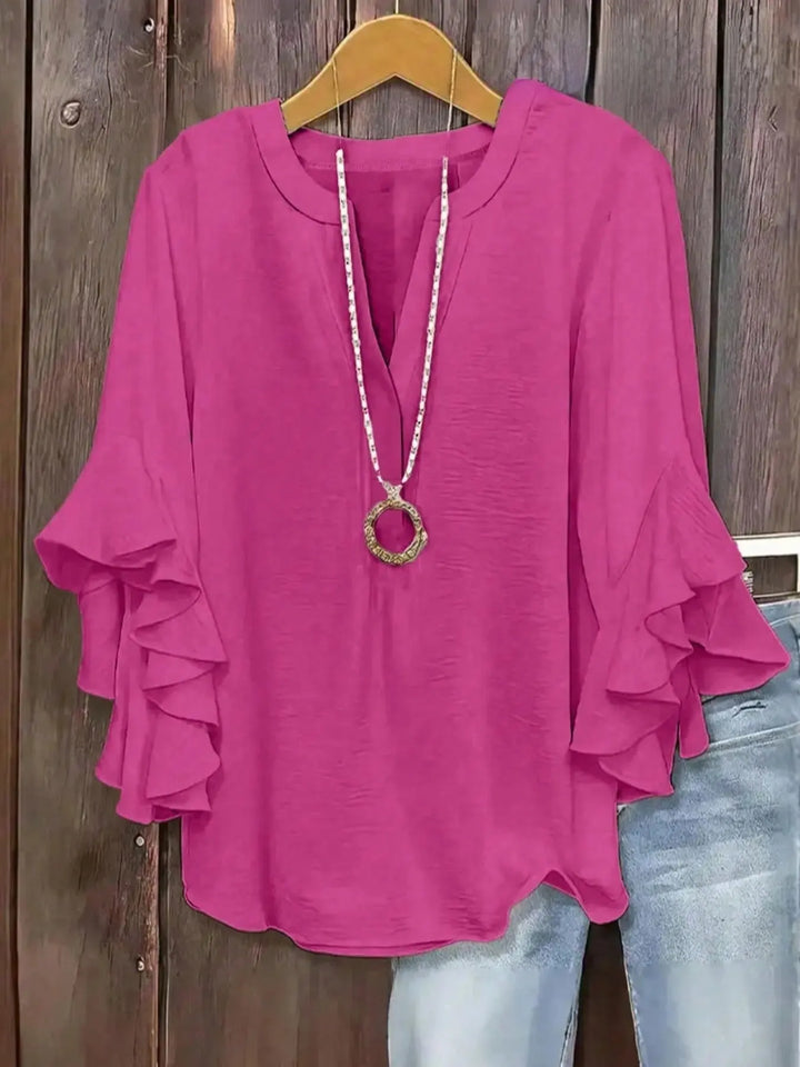 Norabelle - Elegant Frill Sleeve Blouse