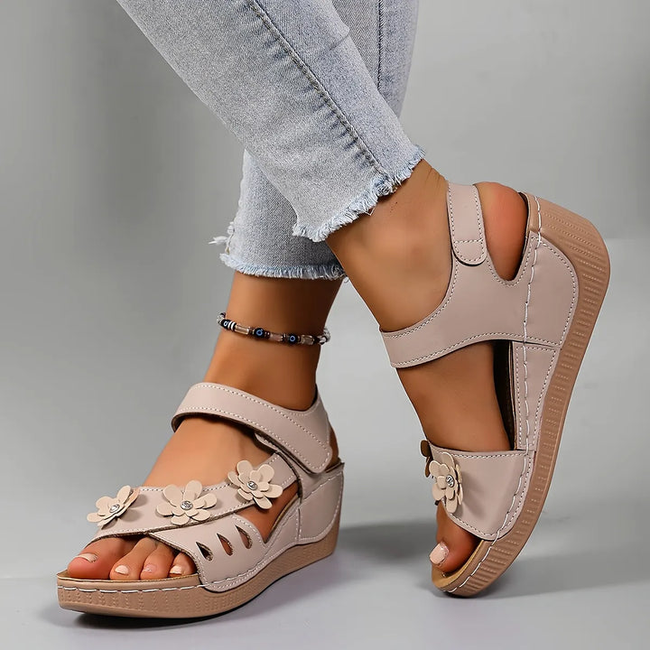 Fiorelia - Floral Comfort Wedge Sandals