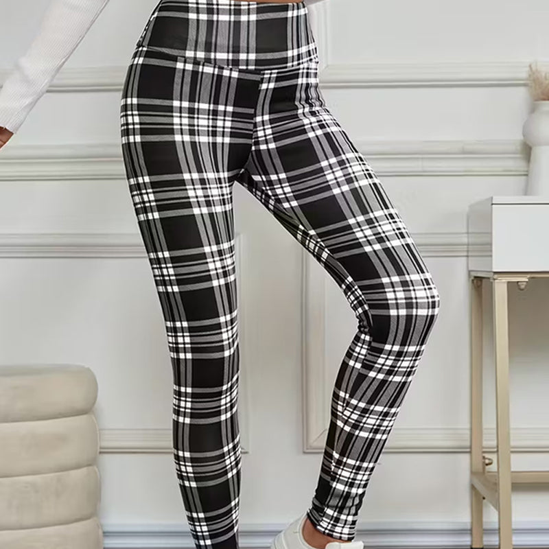 Estelyn - Classic Plaid Stretch Leggings