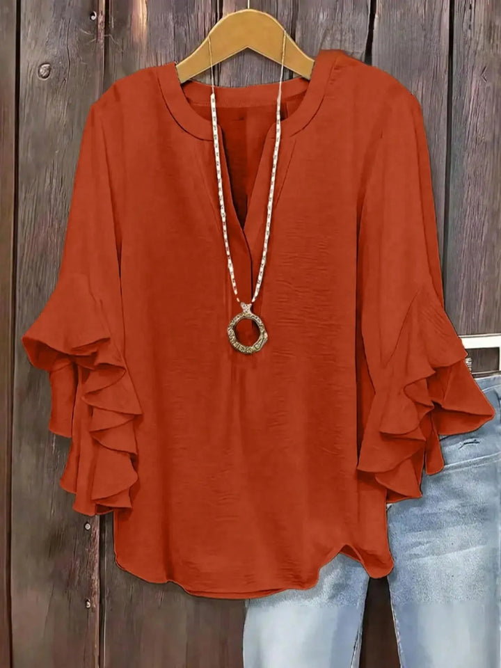 Norabelle - Elegant Frill Sleeve Blouse
