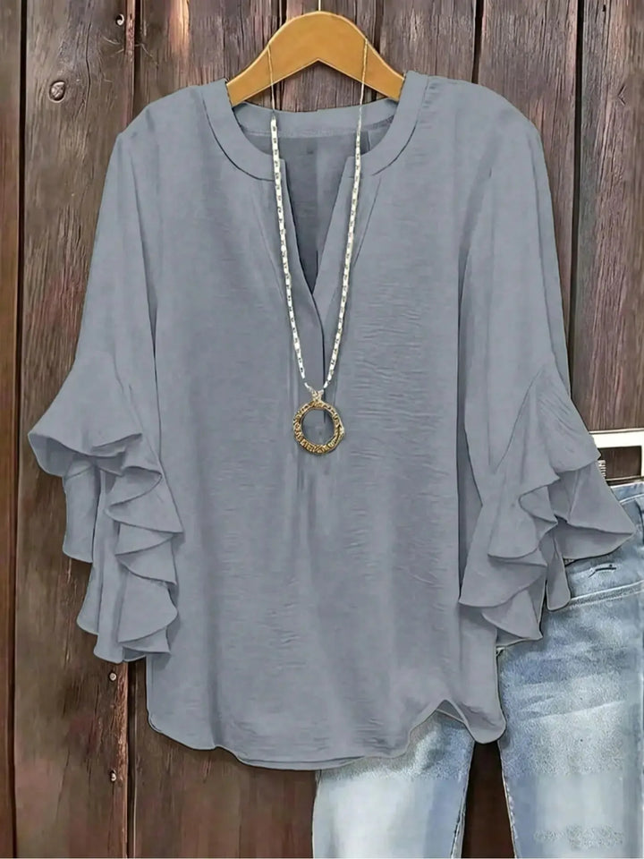 Norabelle - Elegant Frill Sleeve Blouse
