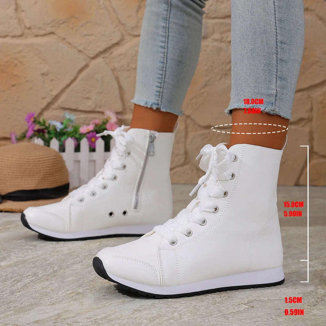 Deloriane - Casual Lace Up Ankle Boots
