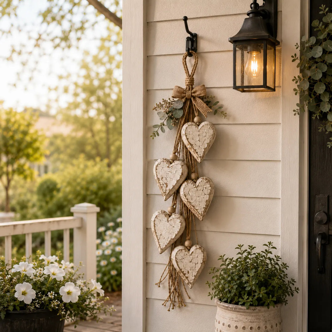 Alinora - Distressed Heart Tassel Wall Accent