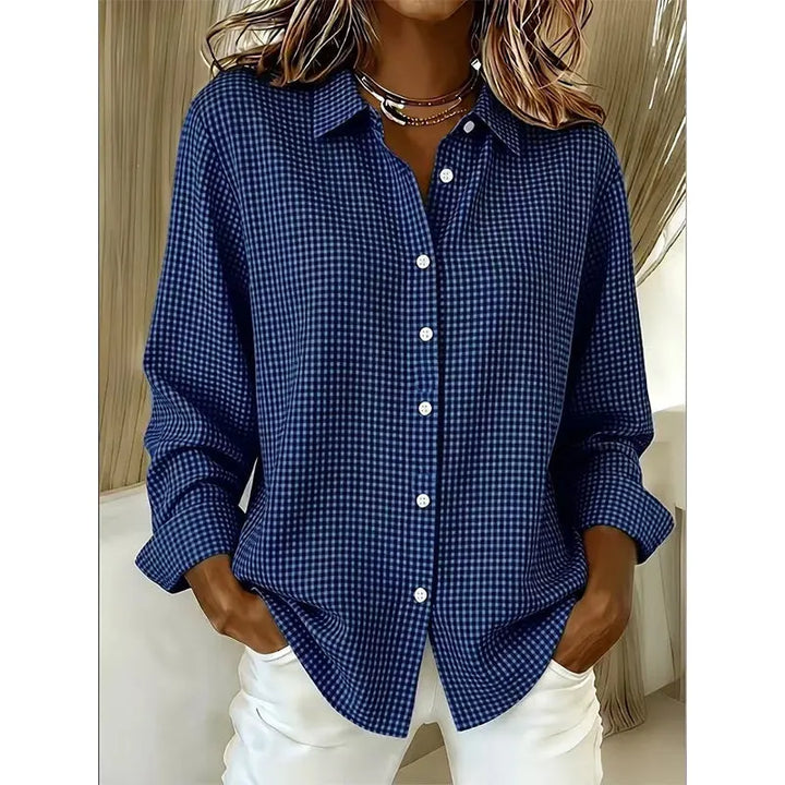 Illyssia - Classic Gingham Button Blouse