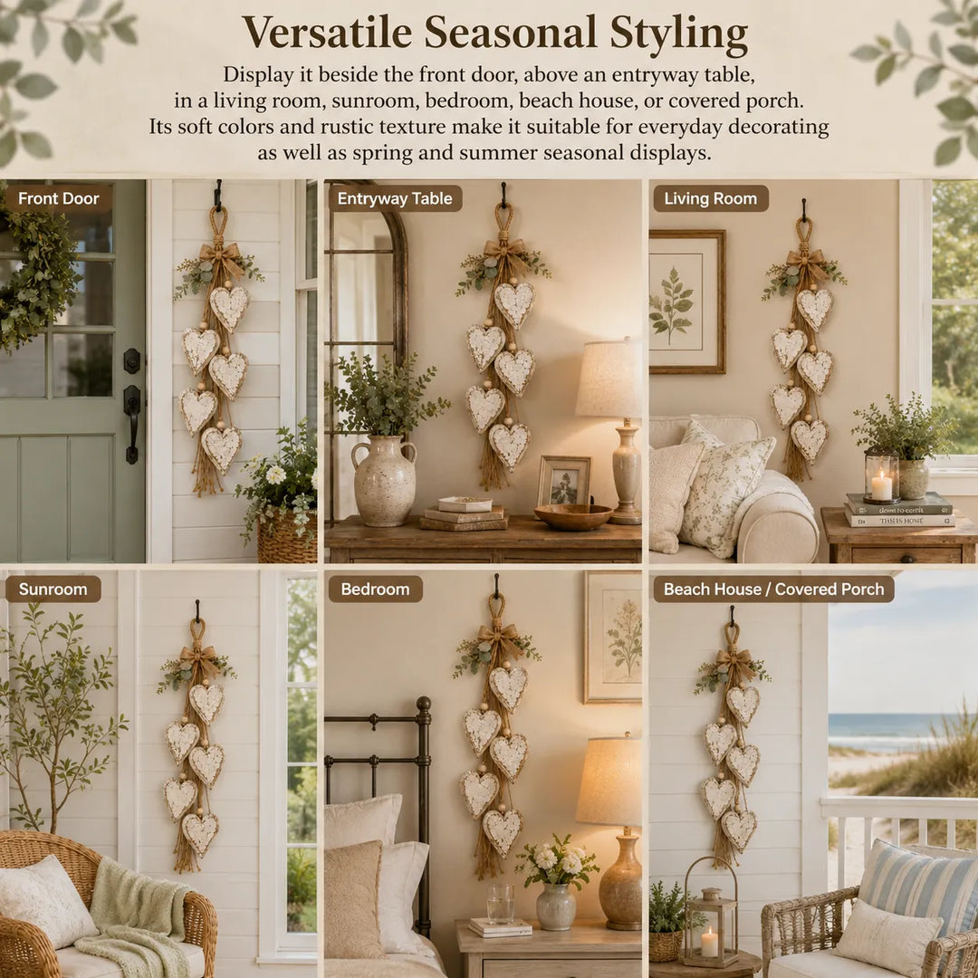 Alinora - Distressed Heart Tassel Wall Accent
