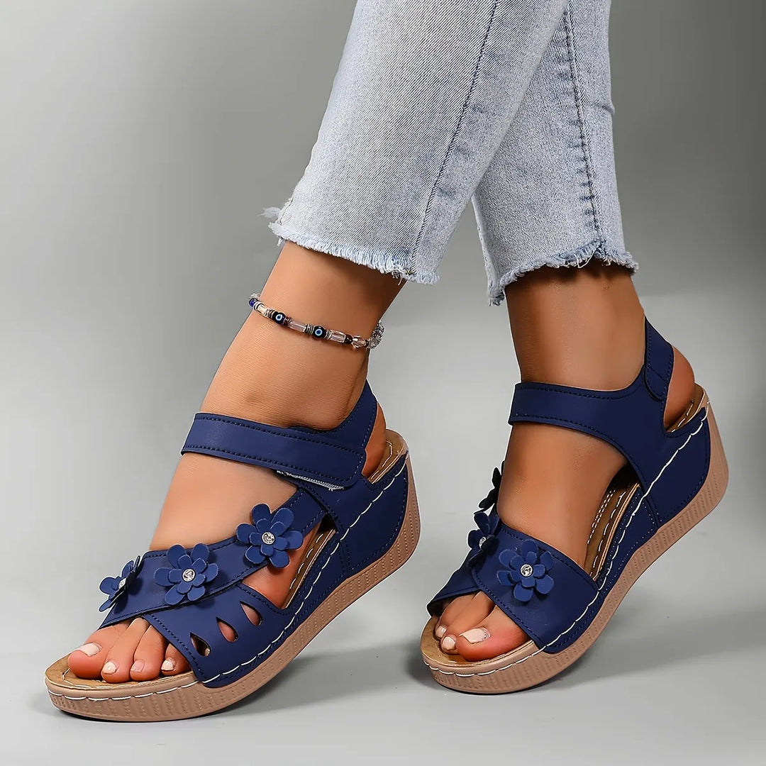 Fiorelia - Floral Comfort Wedge Sandals