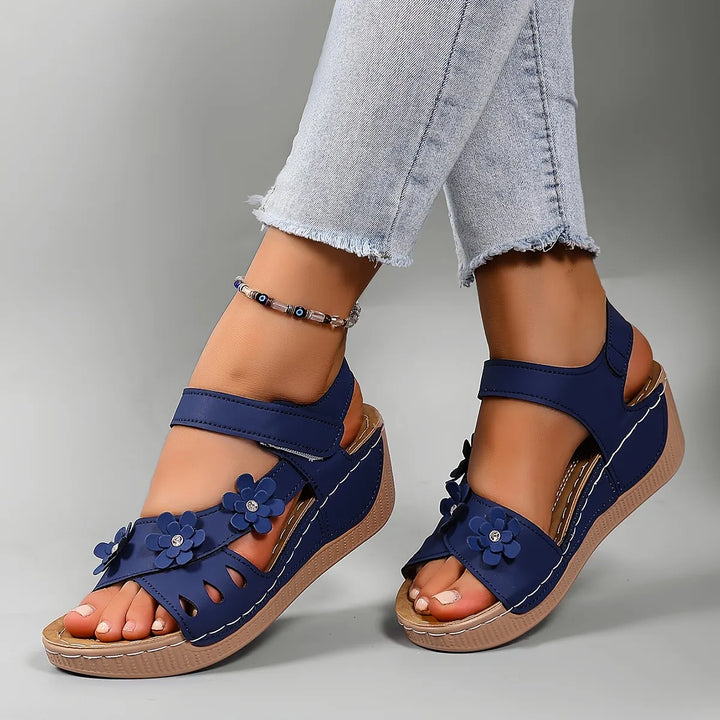 Fiorelia - Floral Comfort Wedge Sandals