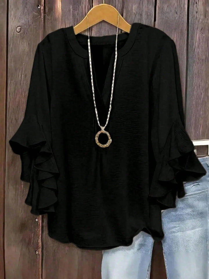 Norabelle - Elegant Frill Sleeve Blouse