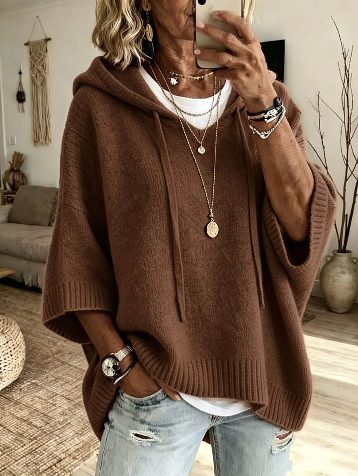 Celandria - Soft-Touch Oversized Short-Sleeve Hoodie