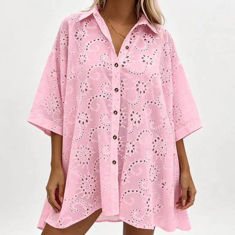Amarielle - Breezy Embroidered Button Dress