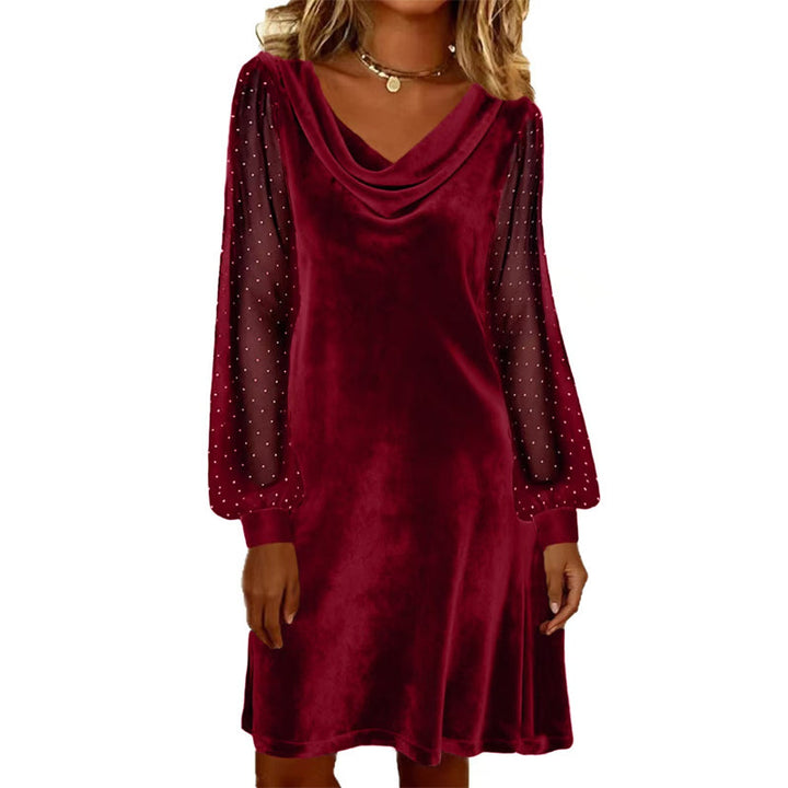 Verelia - Velvet Cowl Neck Mini Dress